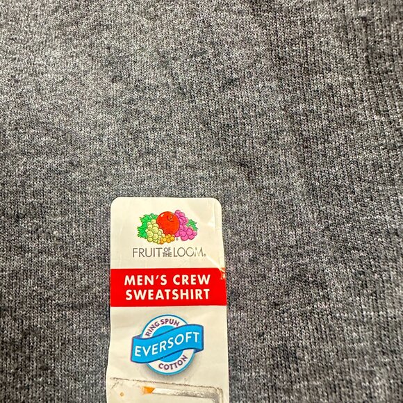 NEW! Mens Fruit of The Loom Sweater Grey/ Black Heather Cotton Blend Small - Picture 10 of 11